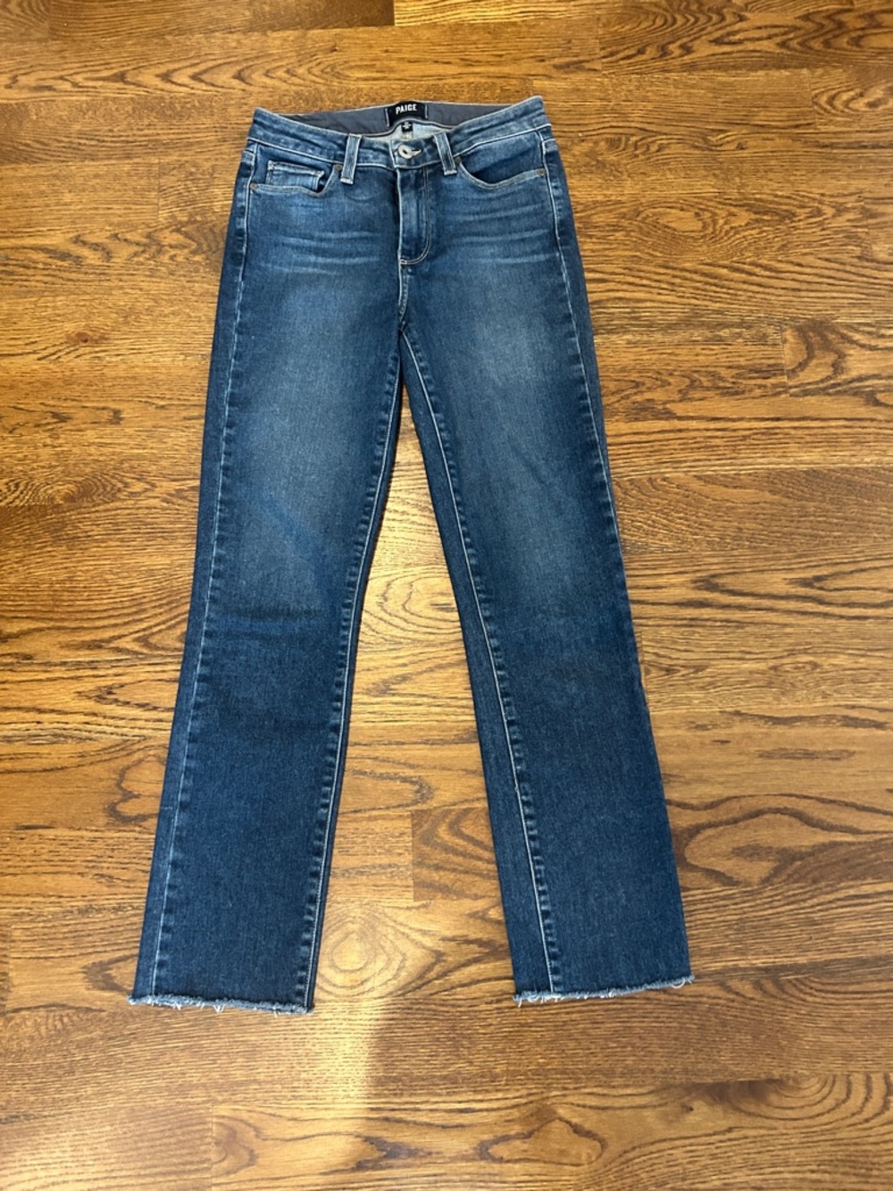 NWOT PAIGE jacqueline straight w/ raw hem jeans in axel - Picture 4 of 10